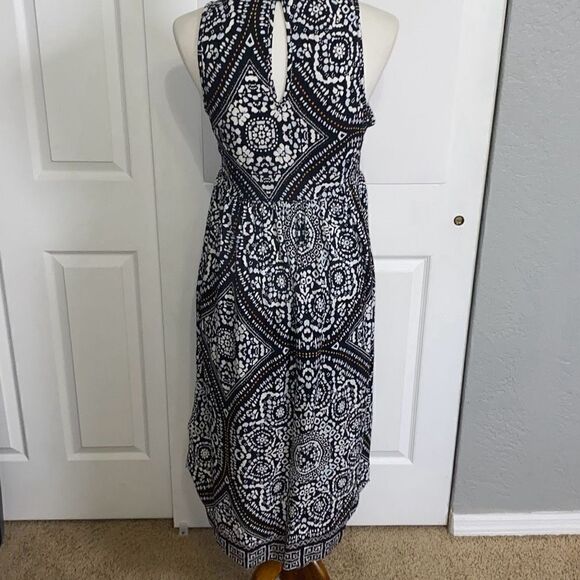 a:glow tribal boho maxi market dress black/white graphic Sz M - Picture 5 of 9